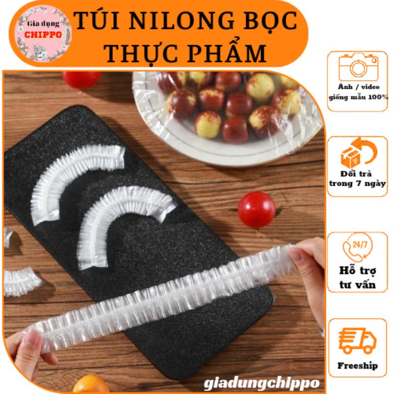 100 Túi nilong bọc thực phẩm chống bụi , chống mùi tủ lạnh , có thể dùng ủ tóc