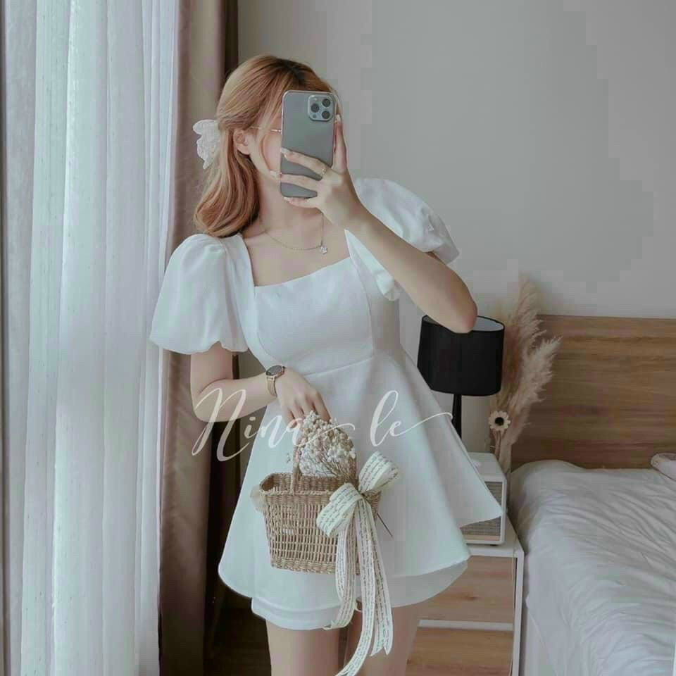 [ Miễn Phí Ship 2022 ] Set bộ đùi vải for áo cổ vuông hở lưng kèm quần ngắn, set bộ hai món kiểu dáng thời trang