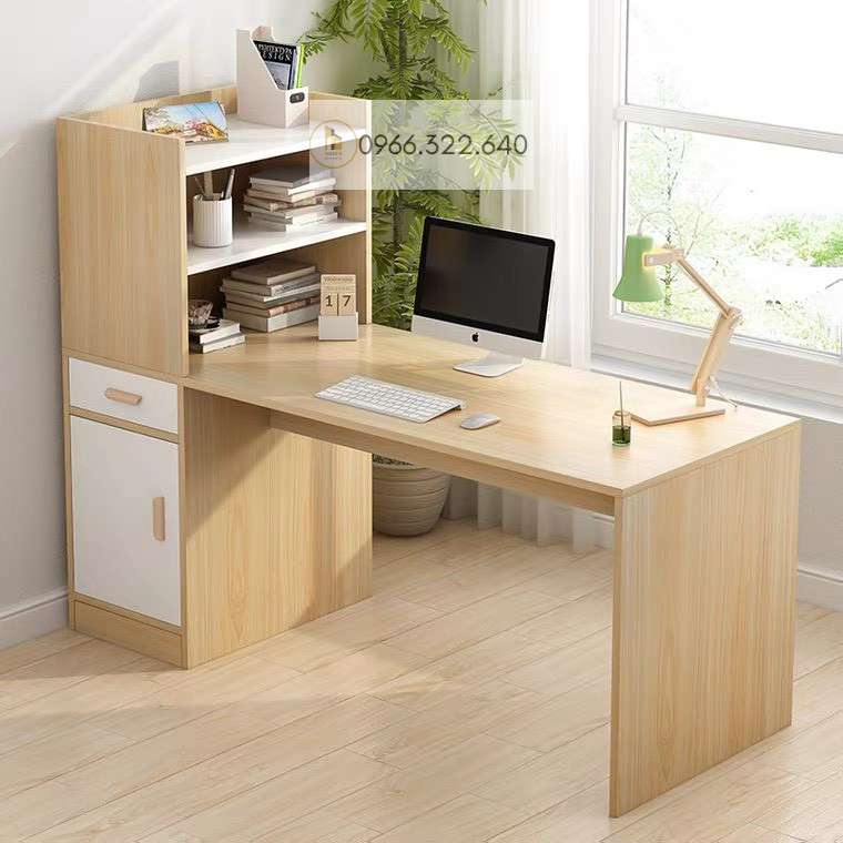 Bàn Học, Bàn Làm Việc Kèm Giá Sách 4in1, Gỗ MDF Chống Ẩm Nhập Khẩu Cao Cấp