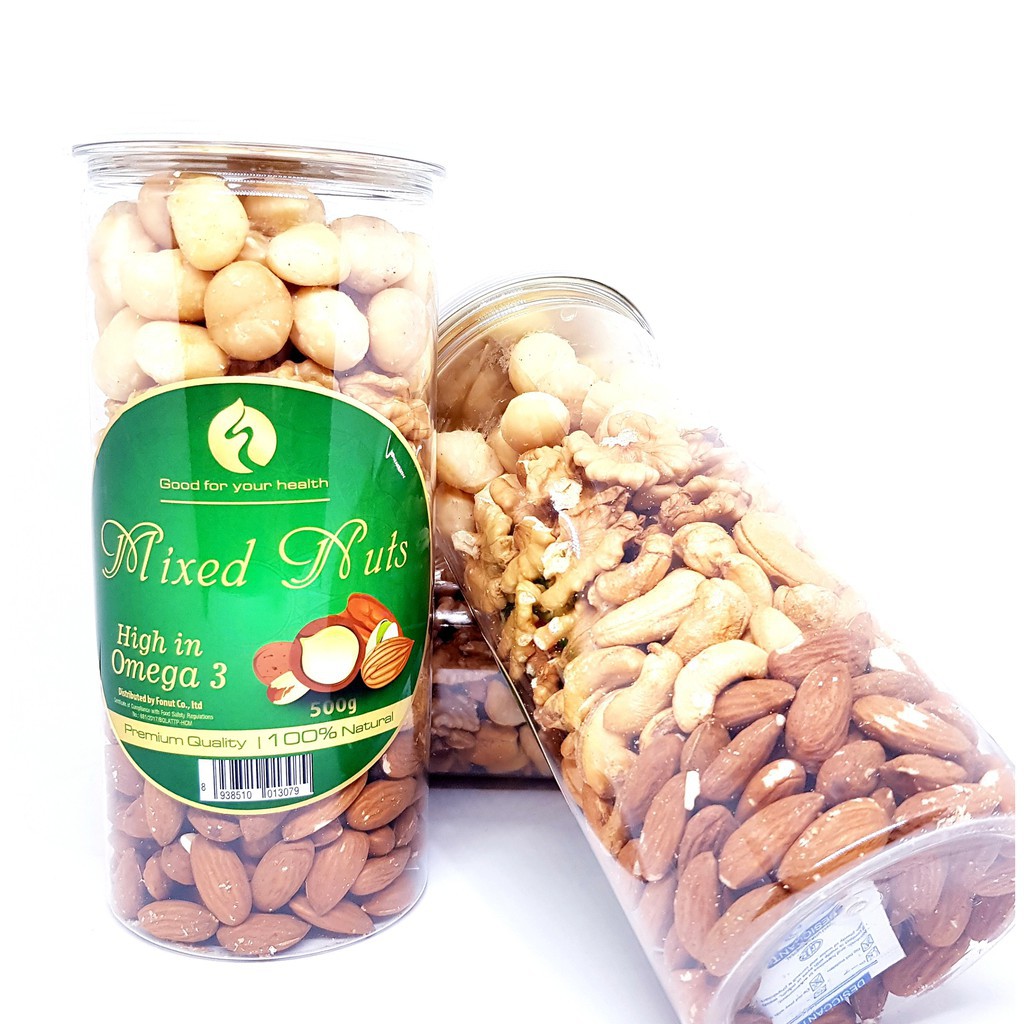 Mix Nut 4 Loại Hạt Đã Tách Vỏ ( Óc Chó, Mắc Ca, Hạnh Nhân, Hạt Điều ) (500gr)