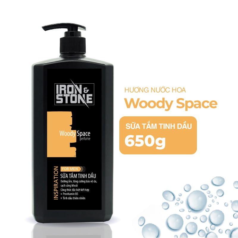 Sữa tắm tinh dầu Iron&amp;Stone Inspriration hương Woody Space dành cho nam dung tích 650ml