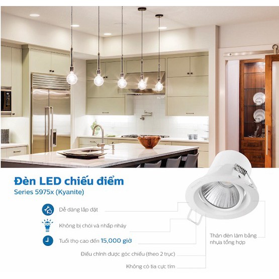 Bóng đèn LED chiếu điểm POMERON 59776 7W 27k/40k ¢70 Trắng