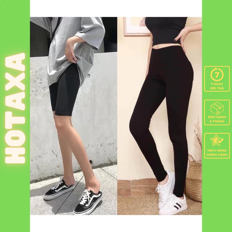 Quần Legging siêu co giãn dáng đùi, lửng cao cấp chất mát mịn
