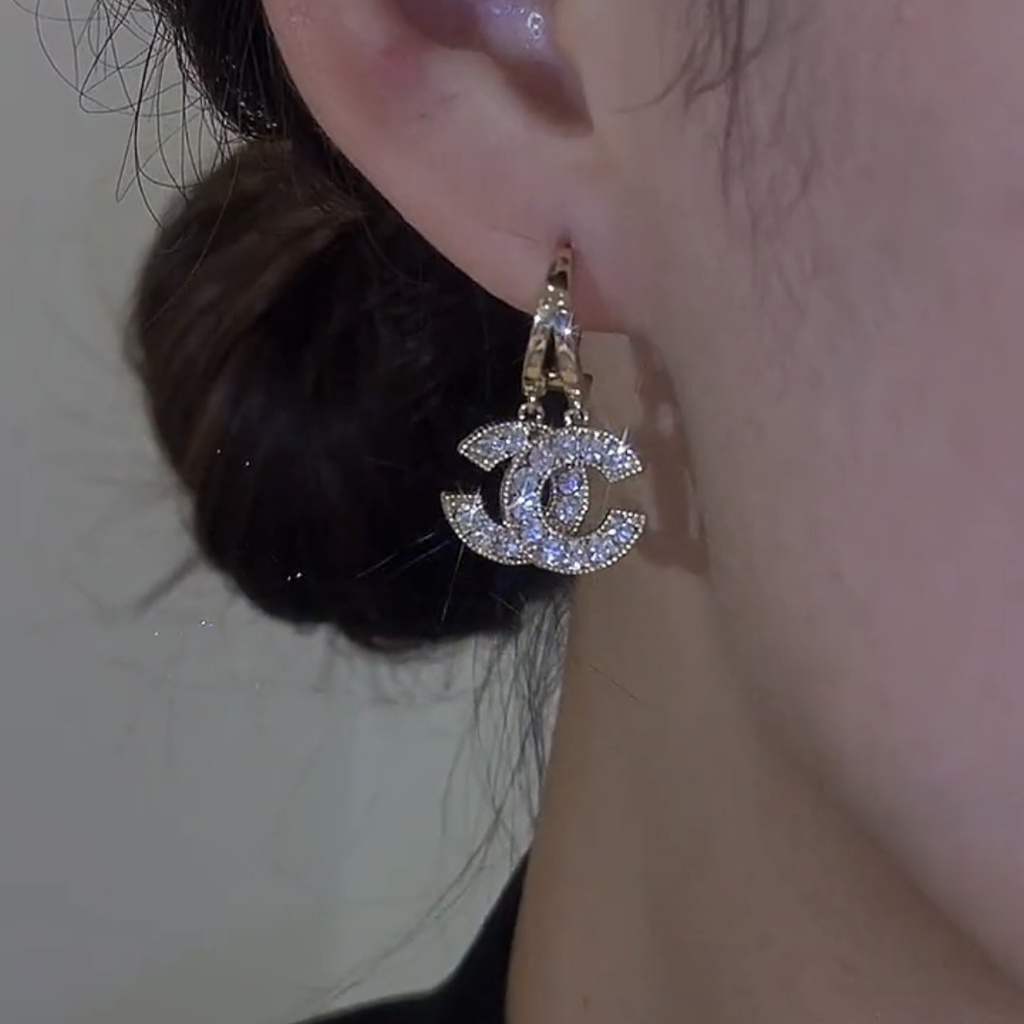 Khuyên Tai Chữ C Đính Hạt Ngọc Trai Thanh Lịch Cho Nữ