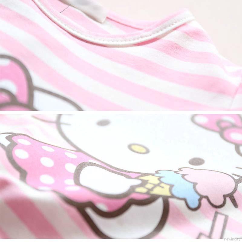 Áo thun tay ngắn in hình Hello Kitty cho bé gái