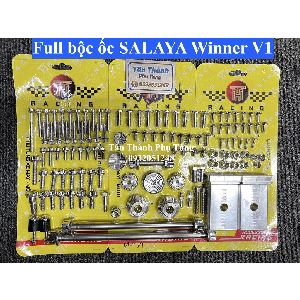 Combo Full bộ ốc SALAYA Winner V1: Ốc áo, cốt, dàn chân, tán,ốc lốc máy, ốc nhớt,... Dochoixemay