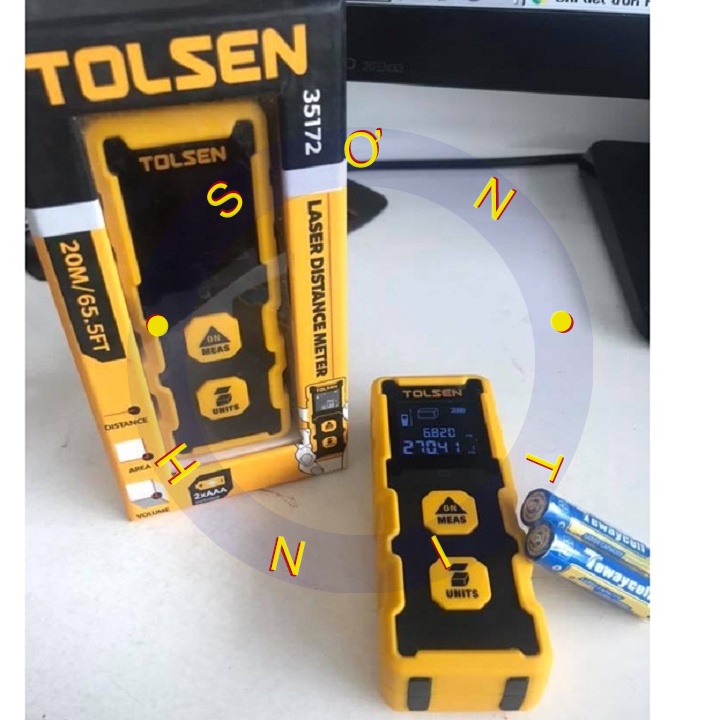 Thước đo khoảng cách 20m Tolsen Laser Distance Meter 35172