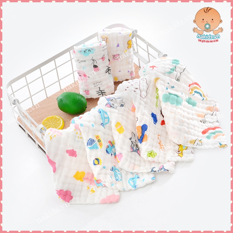 Khăn Sữa Xô 6 Lớp FREESHIP Khăn Xô Nhăn Rửa Mặt Cao Cấp 100% Cotton Mềm Mại Cho Da Của Bé