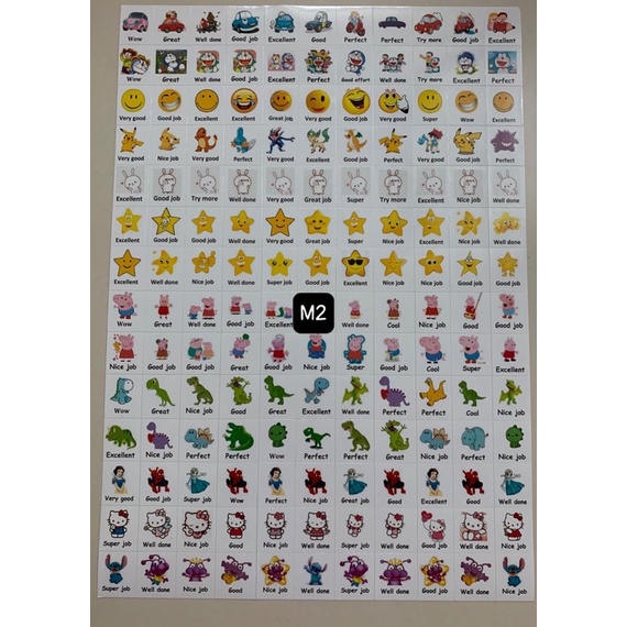 Sticker tiếng Việt khen thưởng 154 hình dán ngộ nghĩnh dùng thi đua đổi quà
