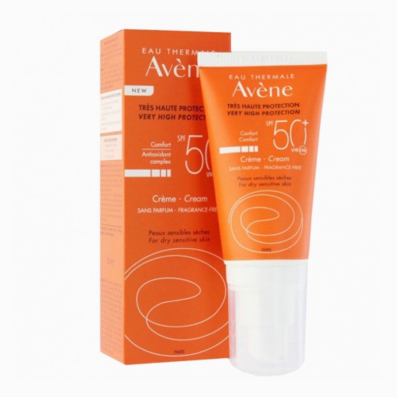 Kem Chống Nắng Avene Protection SPF50+ Fragrance Free Không Hương Liệu Cho Da Khô Nhạy Cảm 50ml