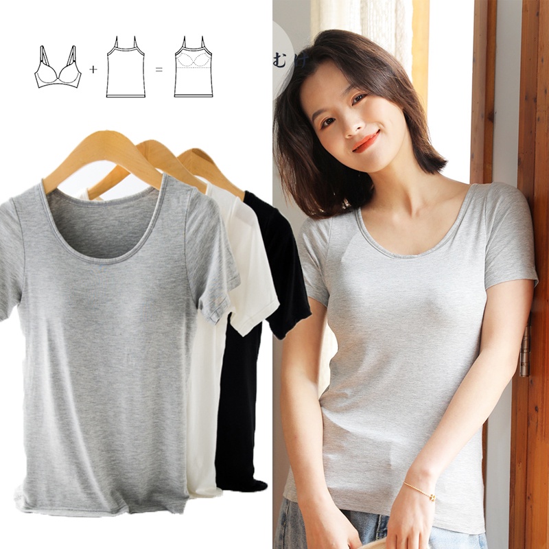 Bộ Đồ Ngủ Áo Thun Tay Ngắn Có Mút Ngực Dành Cho Nữ Mặc Ở Nhà Hoặc Ở Nhà