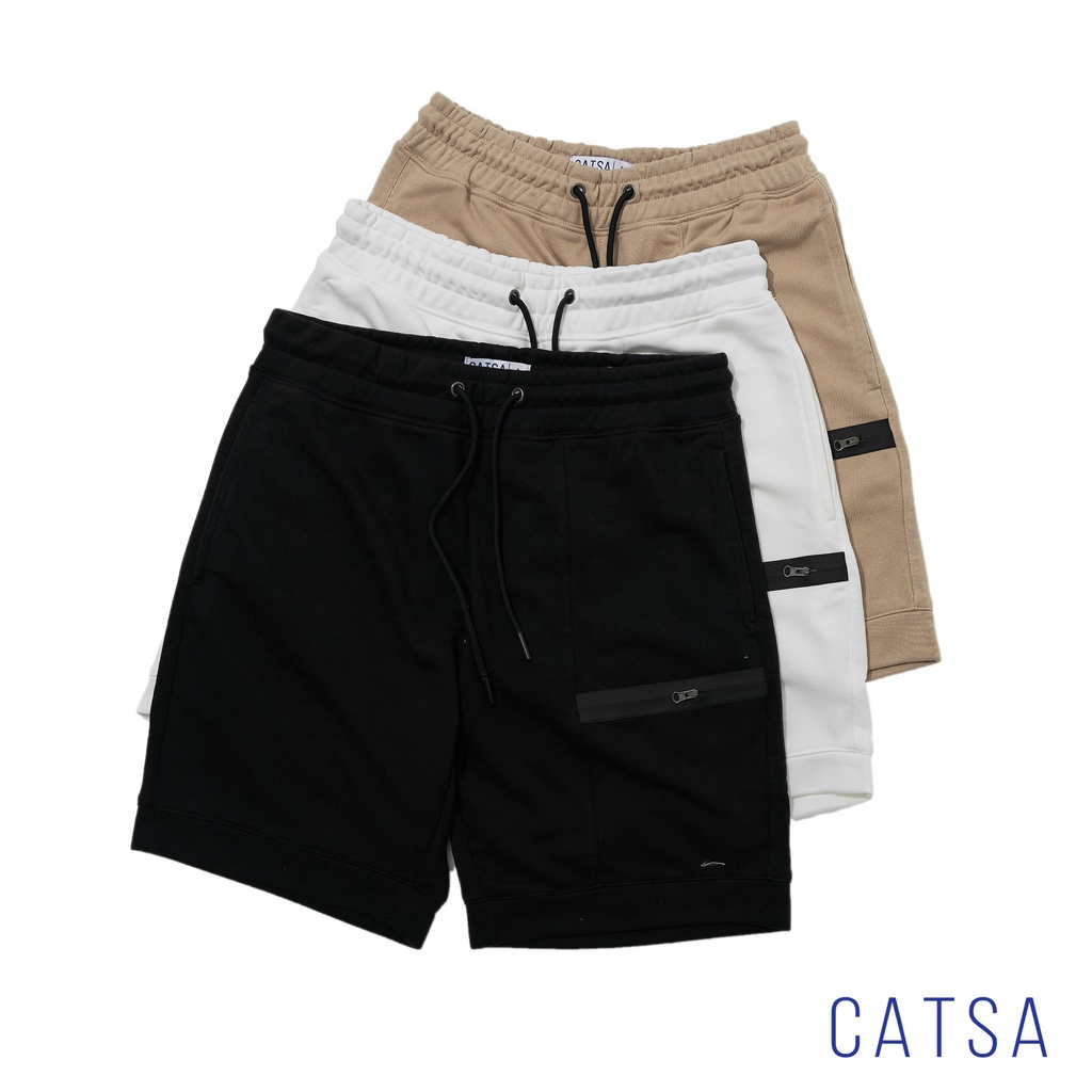 Quần lửng thun CATSA đen, be, trắng chất liệu thun da cá mặc thoải mái, năng động thấm hút mồ hôi QSJ054 - 053 - 055