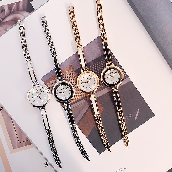 Đồng hồ nữ Jw002 dây thép mặt tròn đa giác 3D Bán lẻ giá sỉ