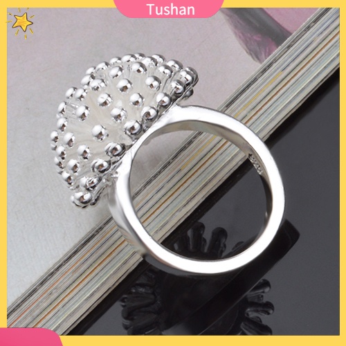 Nhẫn mạ bạc hình hoa sen xinh xắn độc đáo