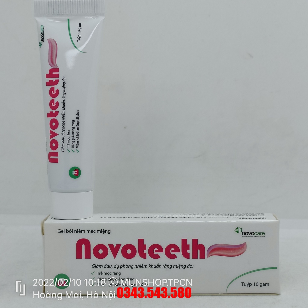 Novoteeth -Giảm đau nhanh và dự phòng nhiễm khuẩn răng miệng cho trẻ từ 5 tháng tuổi