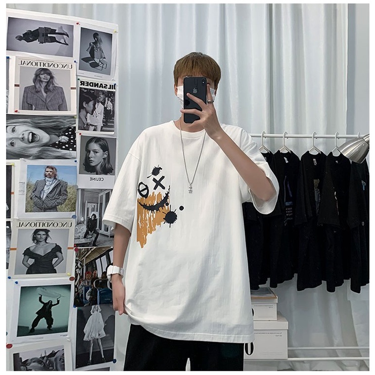 Áo Thun nam nữ, áo phông from rộng tay lỡ in Hình Mặt Cười