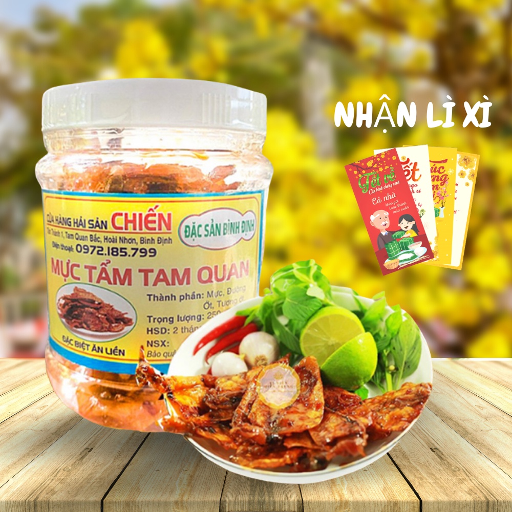 Mực Rim Sa Tế 250gr Mực Tẩm Gia Vị Nguyên Con Chuẩn Vị Siêu Ngon