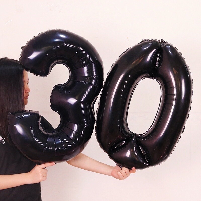 [Siêu mới] Bóng số size lớn 32&quot; màu ĐEN trang trí sự kiện, sinh nhật