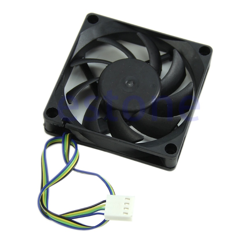 Quạt Làm Mát Không Chổi Than 70mm x 15mm Cho DC 12V 4 Pin 9 Cánh Mới