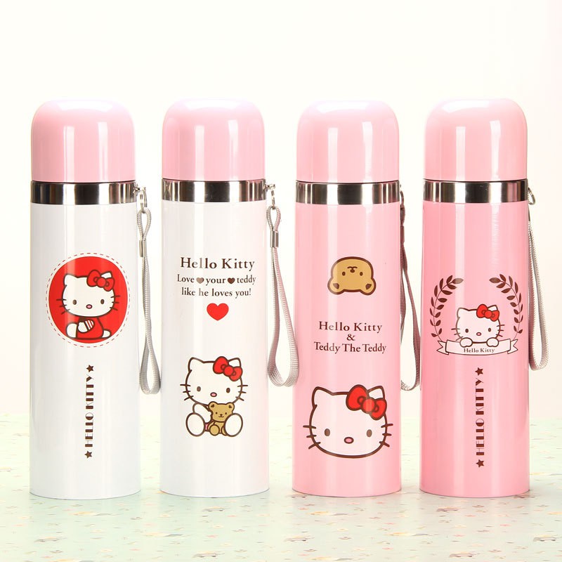 BÌNH GIỮ NHIỆT INOX NẮP TRÒN HELLO KITTY 500ML