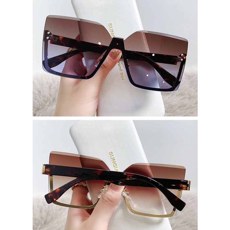 Kính Mát Nửa Gọng Kim Loại Chống Tia UV400 Sự Bảo Vệ