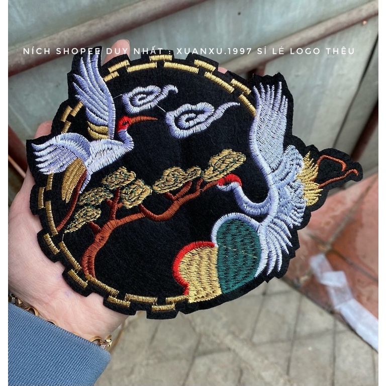 Gắn áo dài , Hình tròn 2 con cò gắn áo dài siêu đẹp