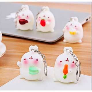 Móc Khóa Silicone Thỏ Con - Khóa Trắng