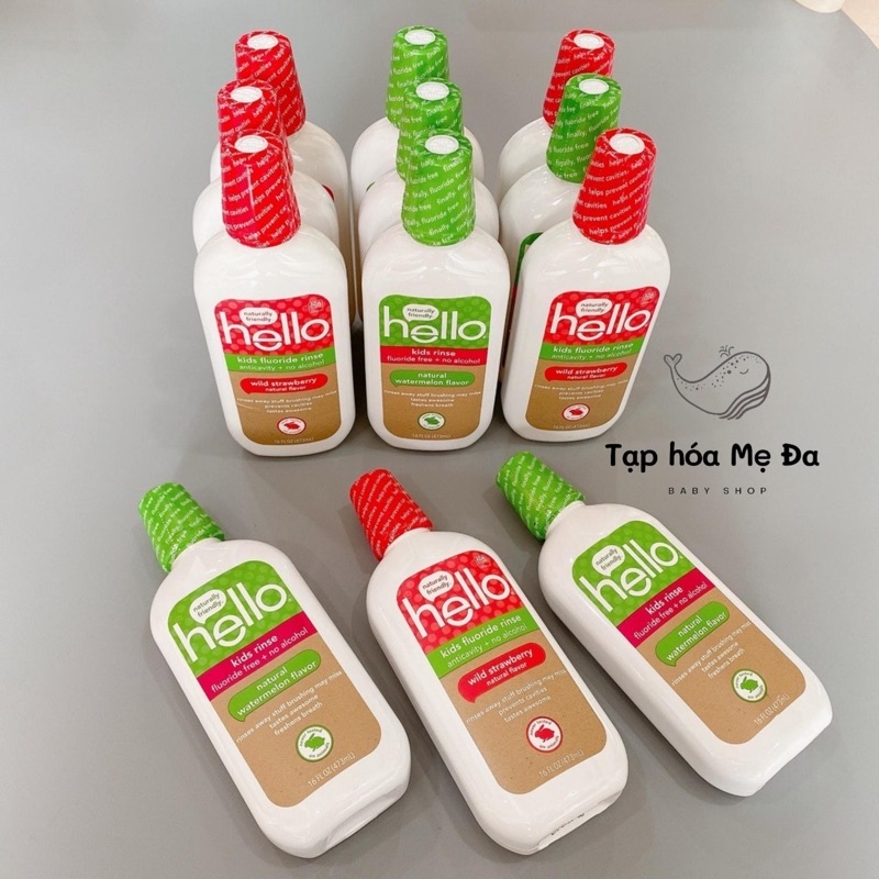[Hàng Mỹ đi Air] Nước súc miệng Hello thành phần hữu cơ an toàn cho bé 473ml