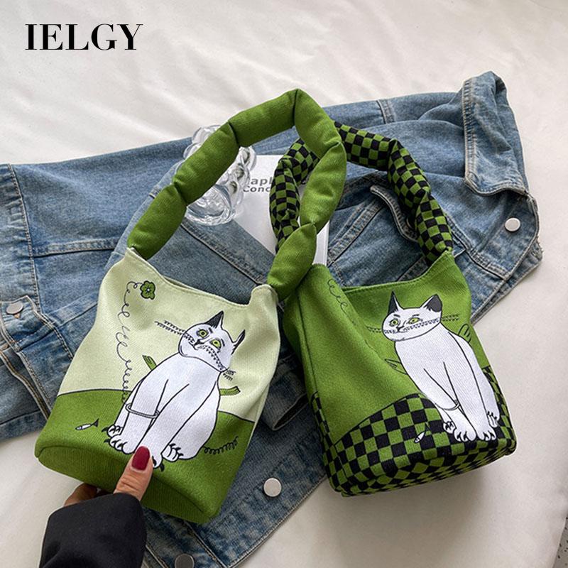 IELGY Túi Đeo Vai Bằng Vải canvas Thiết Kế niche Dành Cho Nữ