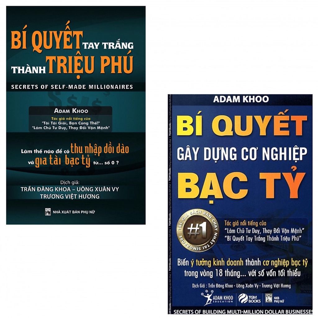 Sách - Combo 2 cuốn Bí Quyết Gây Dựng Cơ Nghiệp Bạc Tỷ, Bí Quyết Tay Trắng Thành Triệu Phú ( IPM)