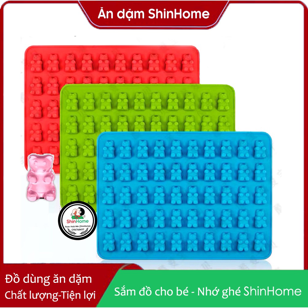 Khuôn khay silicone làm thạch, chocolate - gấu winnie