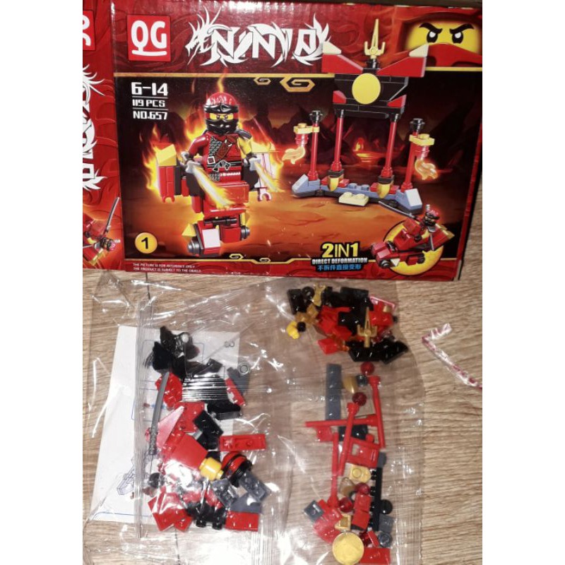 Lắp ráp 1 hộp LegoNinja Ngôi đền 657 có trên 100 chi tiết bằng nhựa