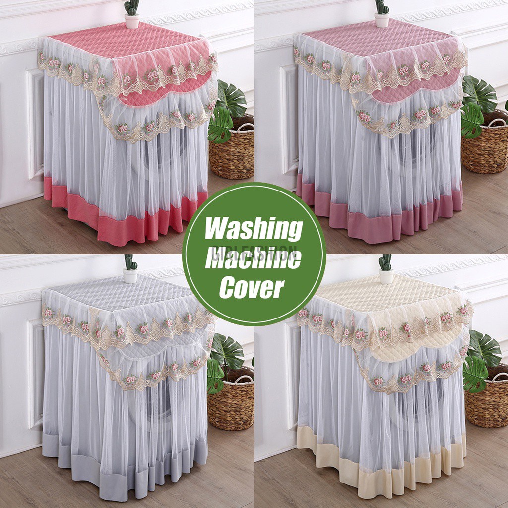 Red/ Purple/ Gray/ Beige Lace Dustproof Protector Floral Washing Machine Cover 60*60*85cm Home Decor