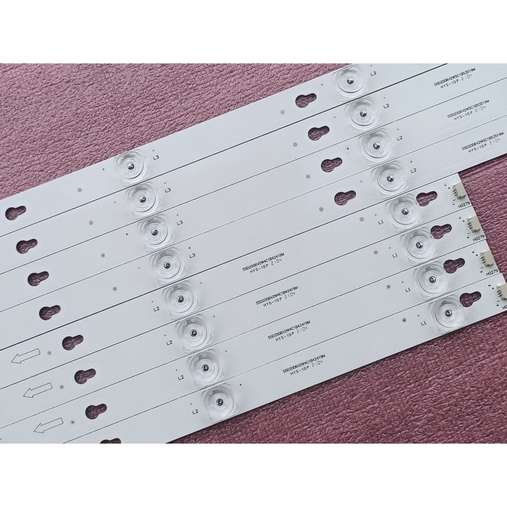 LED TIVI TCL 55D2900 55S4900 55P2 55S62 55E5800 55S403 - 55HR330M04B8 V0 MỚI 100% BỘ 4 THANH 4 BONG VÀ 4 THANH 5 BÓNG 6V