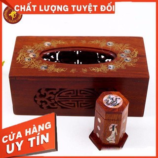Hộp đựng giấy gỗ hương
