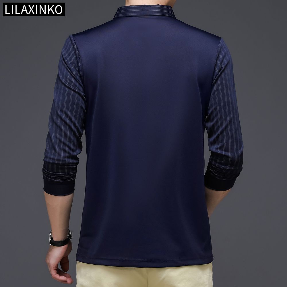 Áo Thun Polo Tay Dài Kẻ Sọc 3 Màu Thời Trang Dành Cho Nam