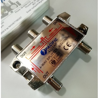 Bộ chia truyền hình cáp, Tivi, Camea: 1 ra 2 / 1 ra 3 / 1 ra 4 (Hiệu PACIFIC - Loại TỐT)