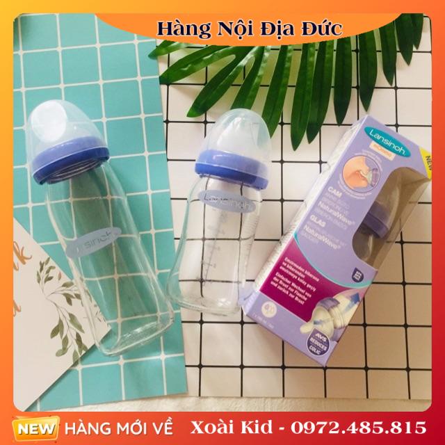 Bình sữa Lansinoh Momma thủy tinh Đức size 160ml và 240ml cho bé