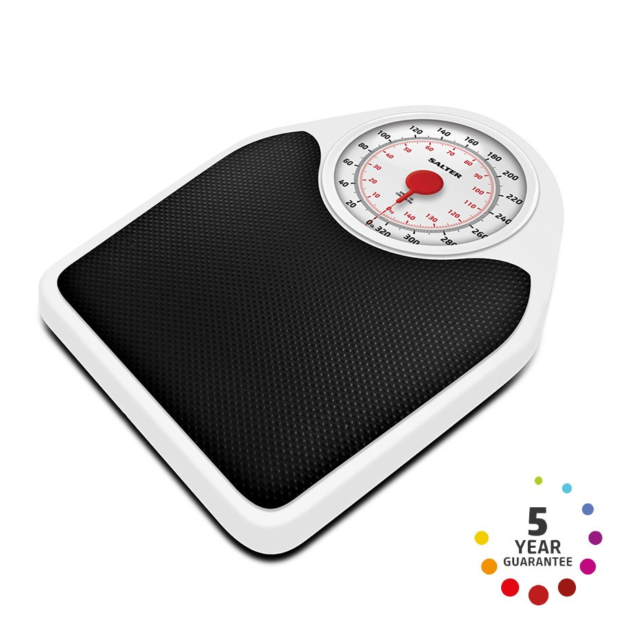 Cân sức khỏe cơ học Salter 145BKDR - Kích thước 32x43.3x6.91cm, màu trắng đen, cân tối đa 150kg