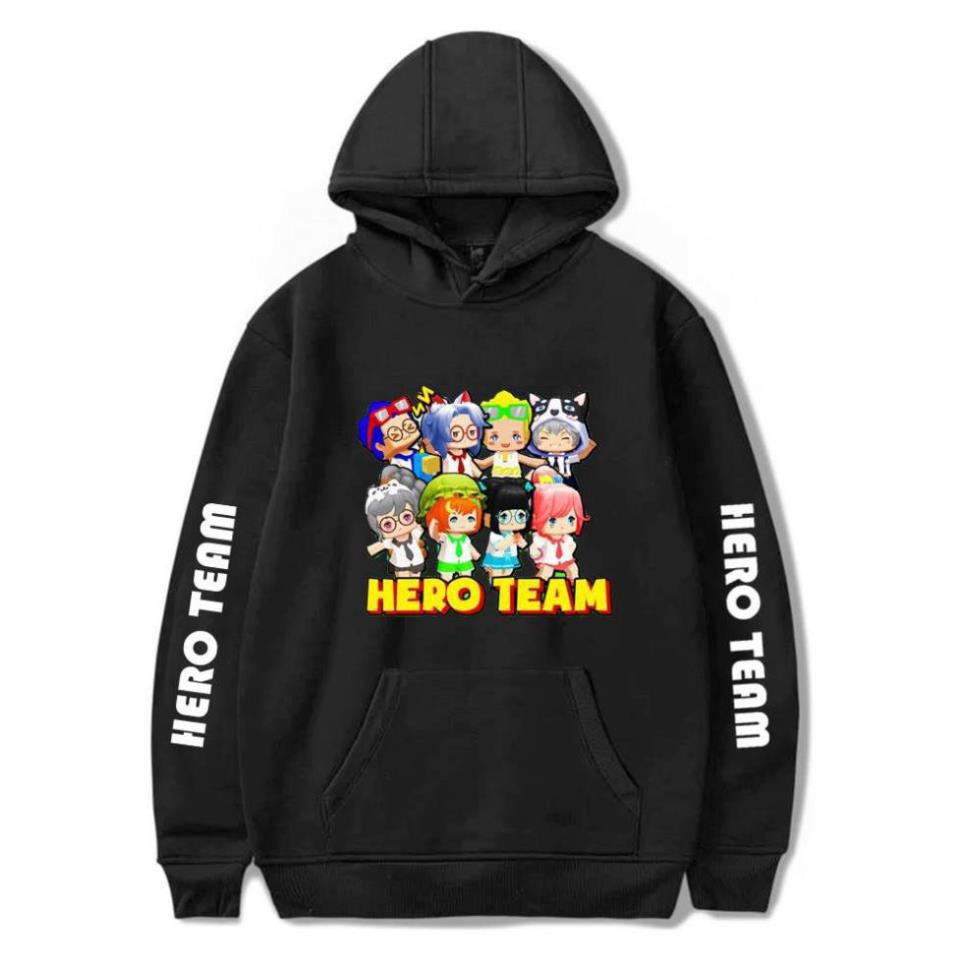 Áo Hoodie Hero Team, áo khoác in hình hero team - mini world - minecraft kèm quà tặng bịt mặt