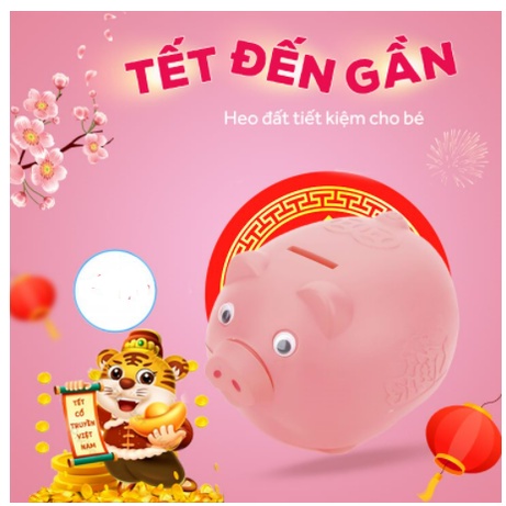 Lợn nhựa tiết kiệm tiền cho bé 3 size Việt Nhật