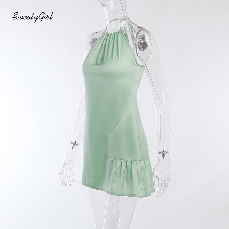 Đầm Cổ Yếm Nhún Bèo Hở Lưng Phong Cách Hoàng Gia 2022 Cho Nữ