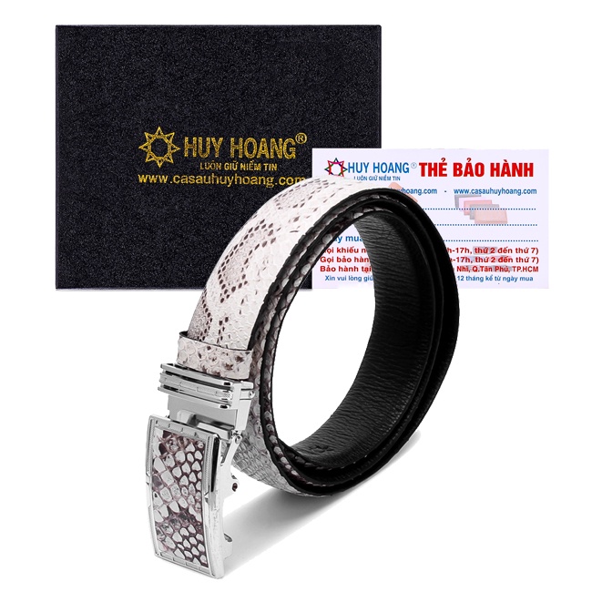 Thắt lưng nam da trăn Huy Hoàng 3,5P màu da nguyên thủy, đen, trắng, nâu HP4301-02-05-46