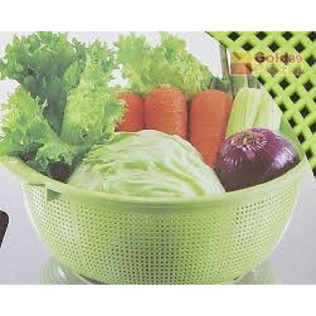 Rổ nhựa 28 cm màu xanh lá SANADA nội địa Nhật Bản