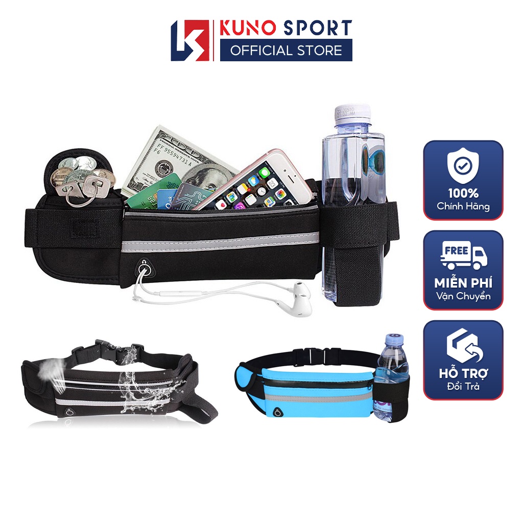 [Mã FATREND1912 giảm đến 30k tối đa 99k] Túi Đeo Hông Chạy Bộ KUNO SPORT Có Led Phản Quang