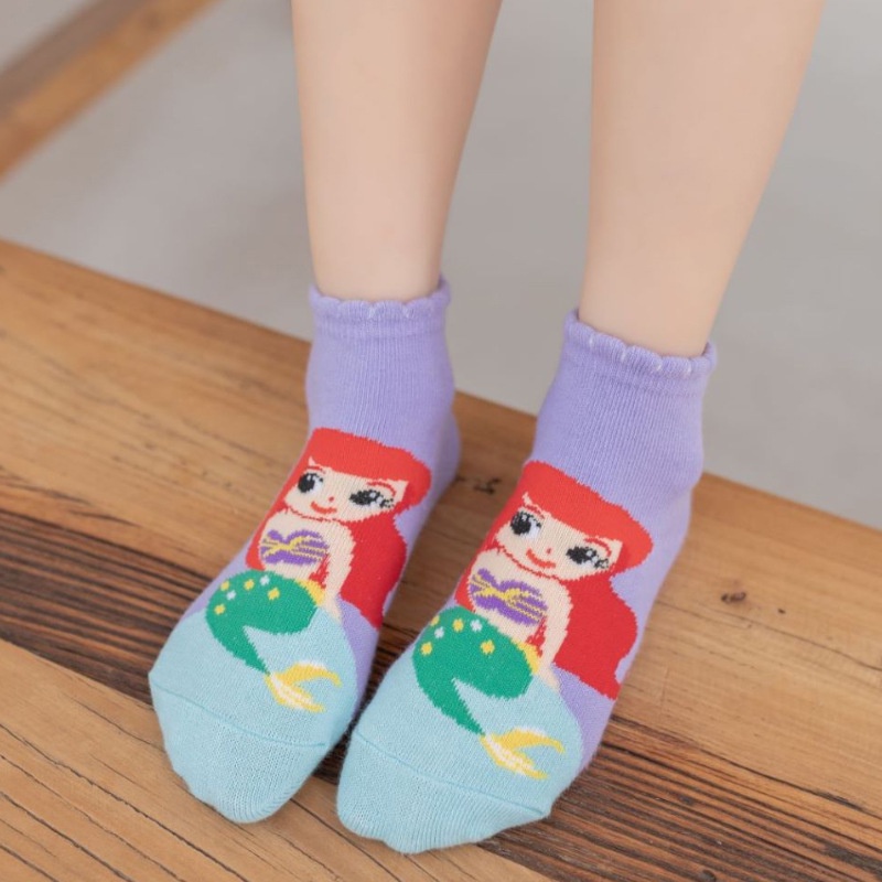 Set 5 Đôi Tất Ngắn In Hình Công Chúa Disney Dễ Thương Cho Bé Gái 3-12 Tuổi