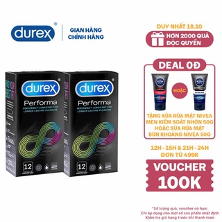 Bộ 2 hộp bao cao su Durex Performa (12 bao/hộp)