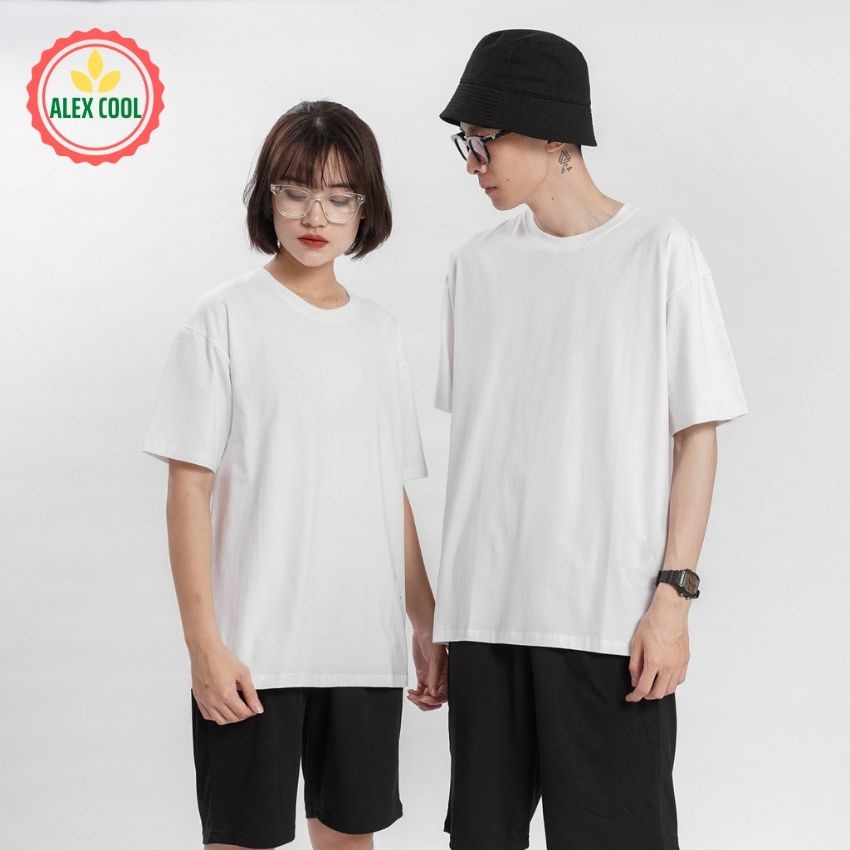 Áo phông nam , áo thun nam tay lỡ chất thun cotton co giãn 4 chiều hình trơn mới alex cool