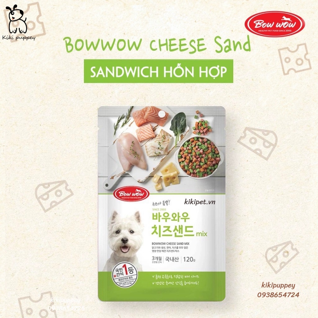 Bánh thưởng cho chó hổn hợp Bow wow sandwich Mix