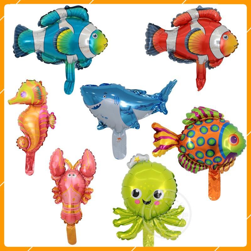 [ Rẻ Nhất ] Bóng bay hình con vật cá, tôm, cua và sinh vật biển trang trí sinh nhật cho bé
